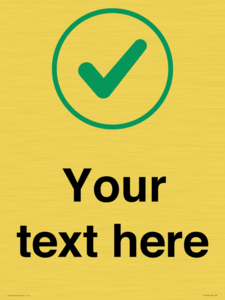 Custom plain background, green tick in circle sign